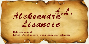 Aleksandra Lišančić vizit kartica